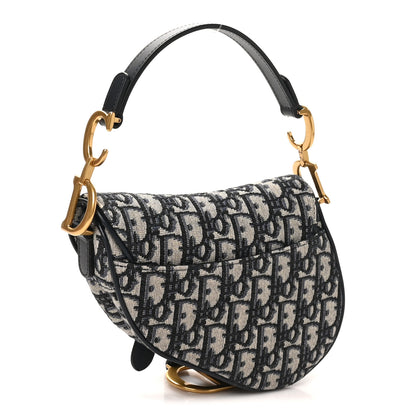 Christian Dior Oblique Mini Saddle Bag Blue 3 of 10