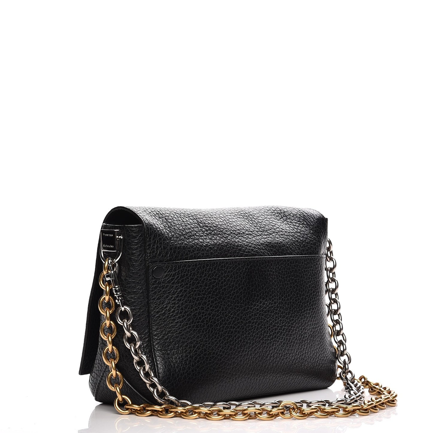 Pebbled Calfskin Small Courier Black