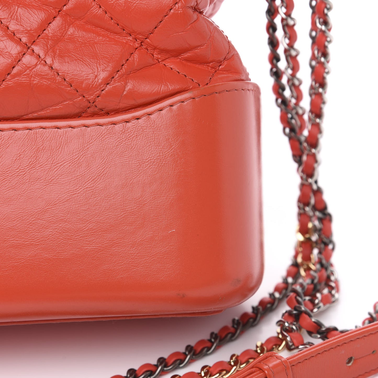 Aged Calfskin Quilted Medium Gabrielle Hobo Red