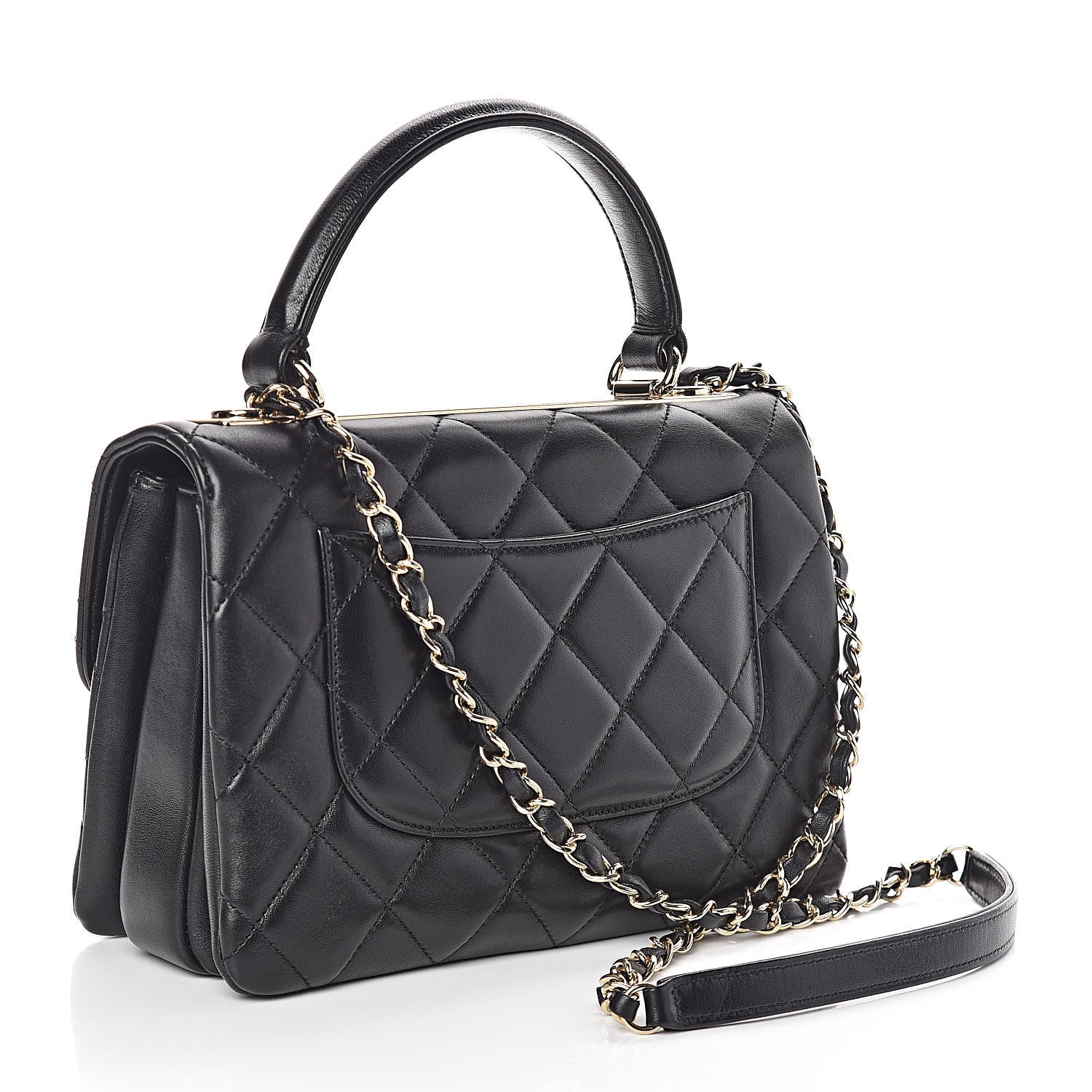 Chanel Lambskin Quilted Small Trendy CC Dual Handle Flap Bag Black 3 of 10