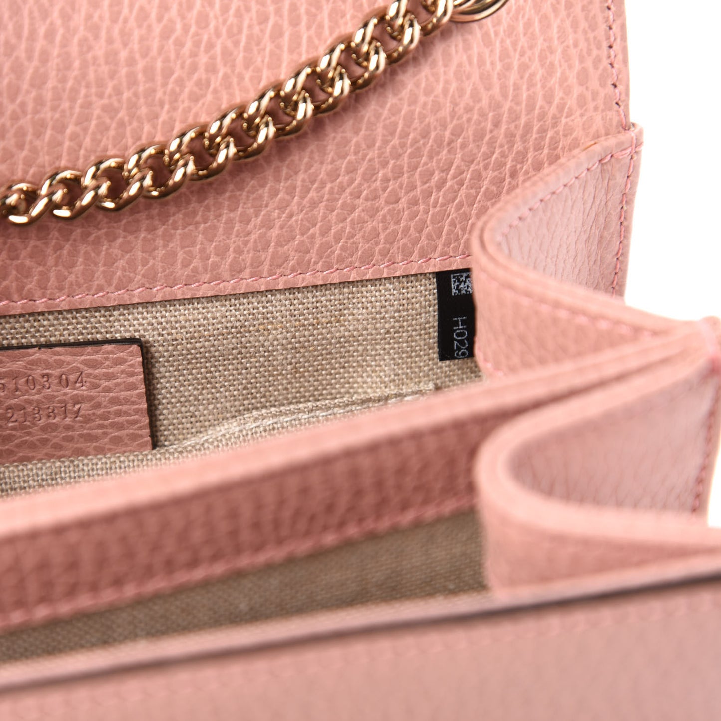 Dollar Calfskin Small Interlocking G Shoulder Bag Soft Pink