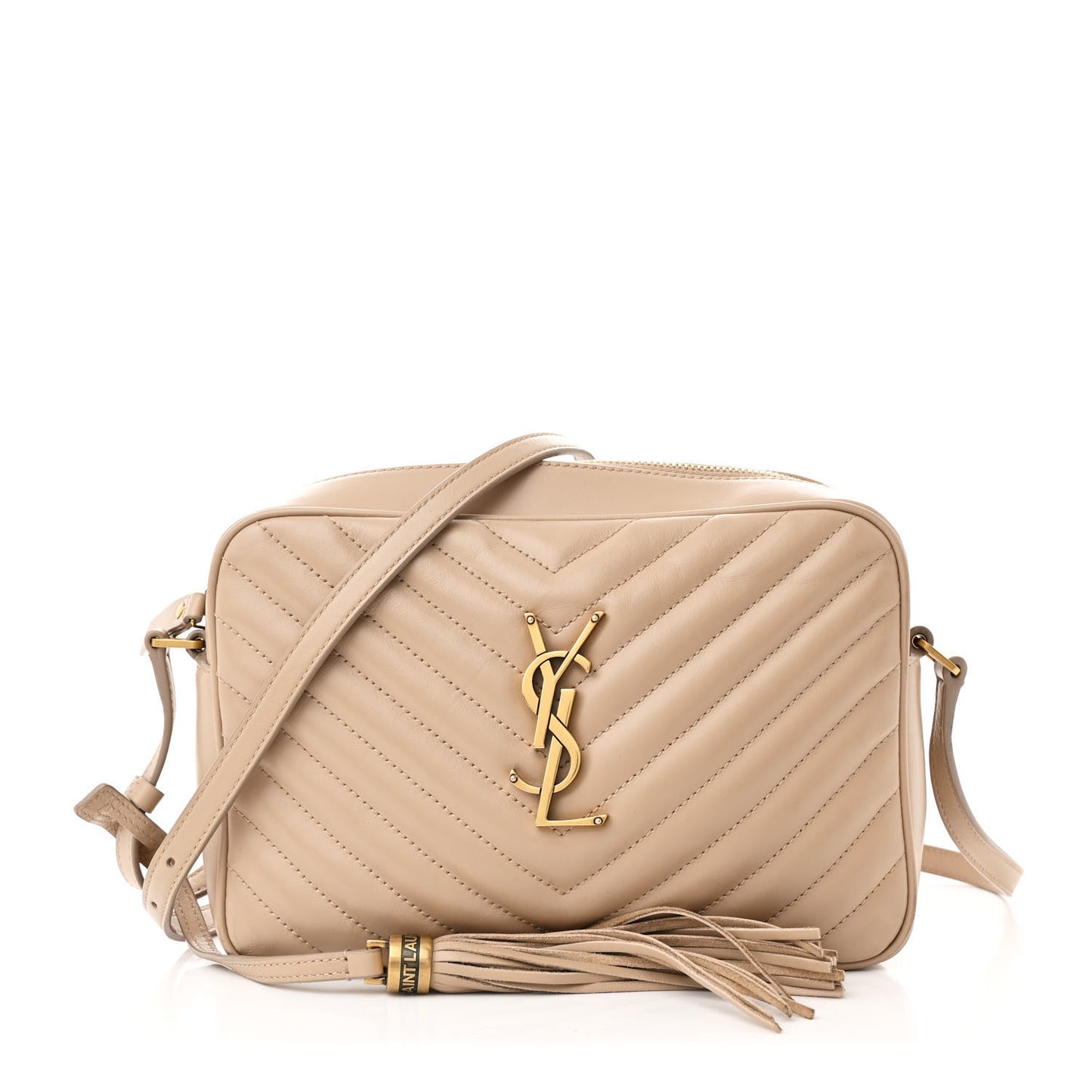 Calfskin Matelasse Monogram Lou Camera Bag Dark Latte