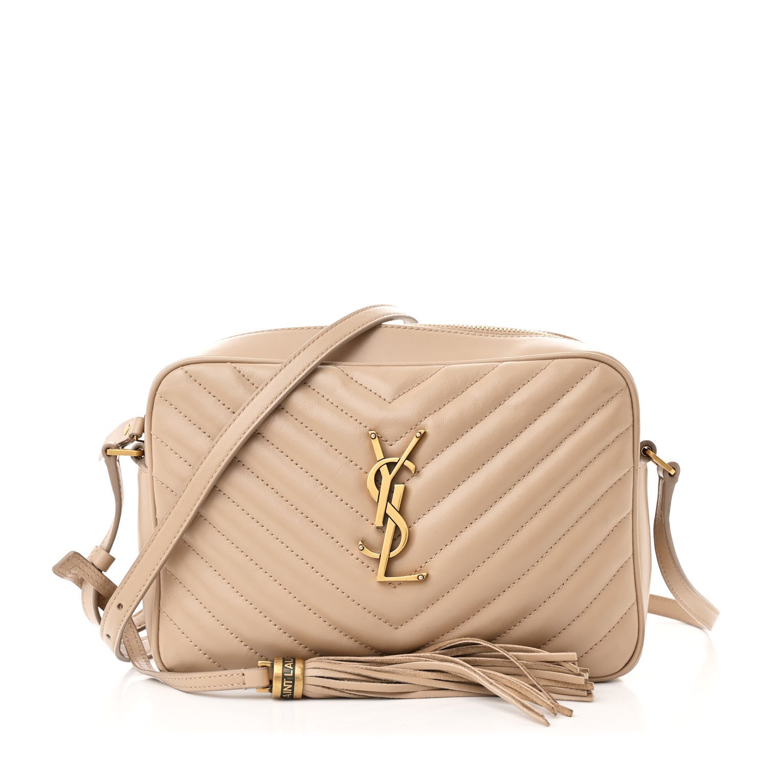 Saint Laurent Calfskin Matelasse Monogram Lou Camera Bag Dark Latte 1 of 11