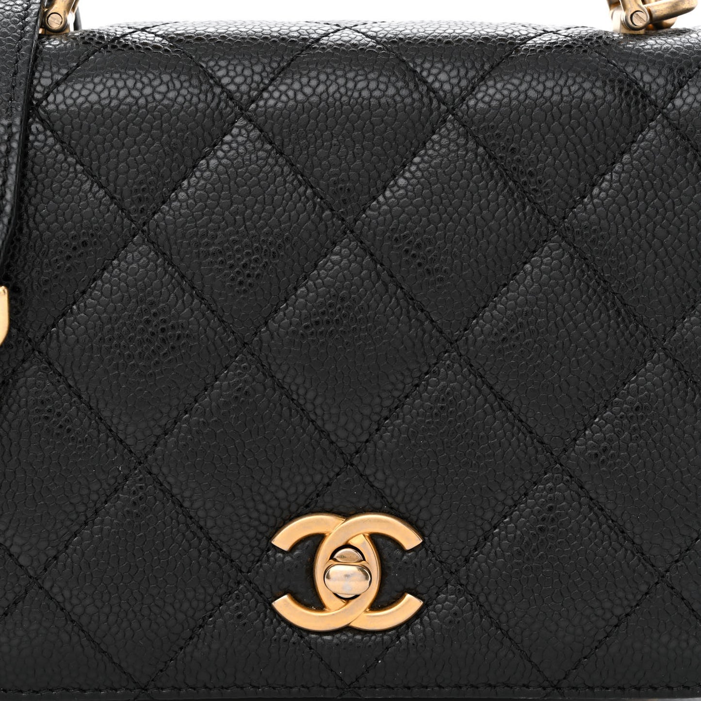 Caviar Mini Carry Around Flap Bag Black