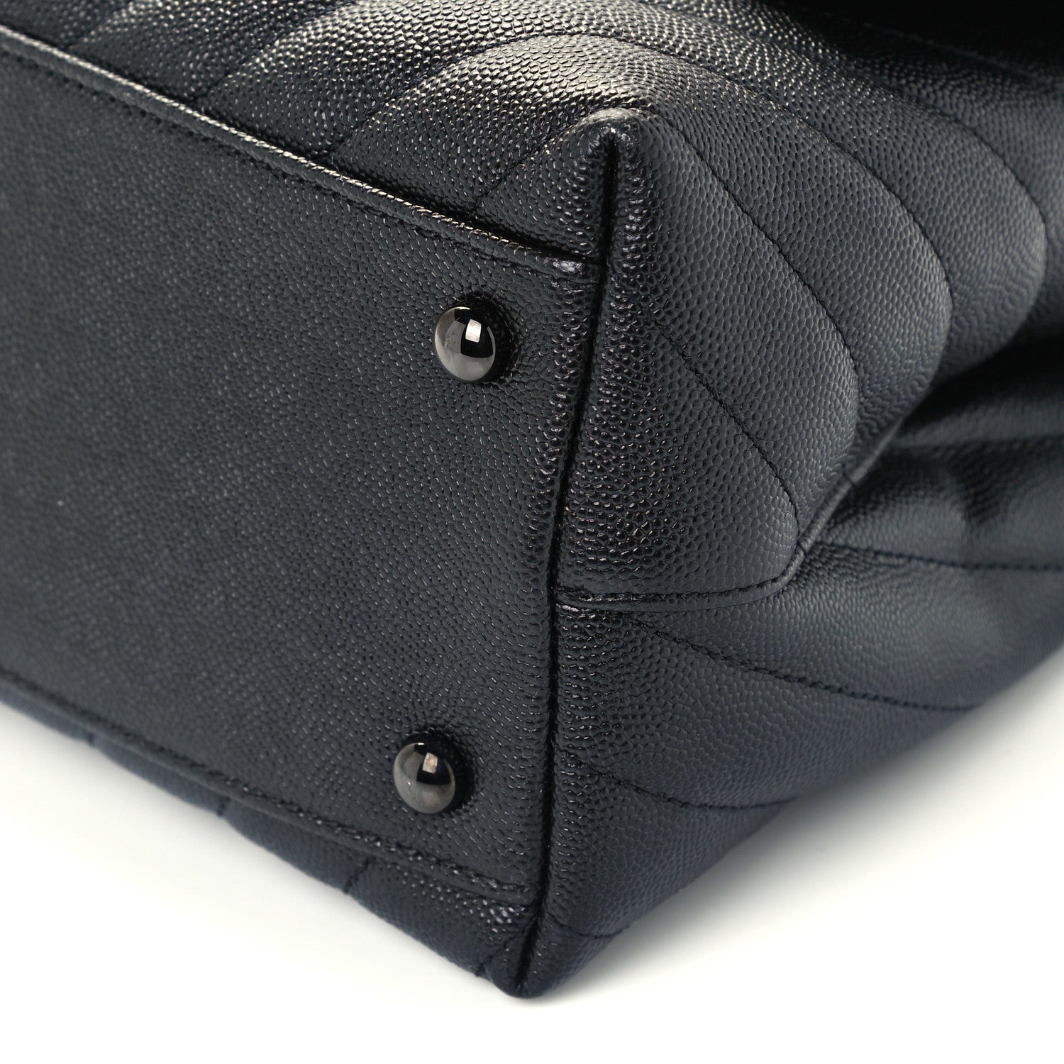 Chanel Caviar Chevron Quilted Small Coco Handle Flap So Black 11 of 11