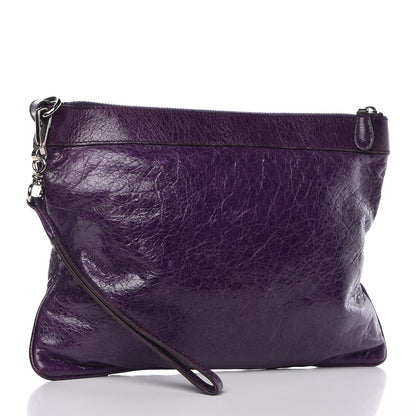 Balenciaga Agneau Giant 21 Silver Hardware Flat Handle Clutch Raisin 3 of 8