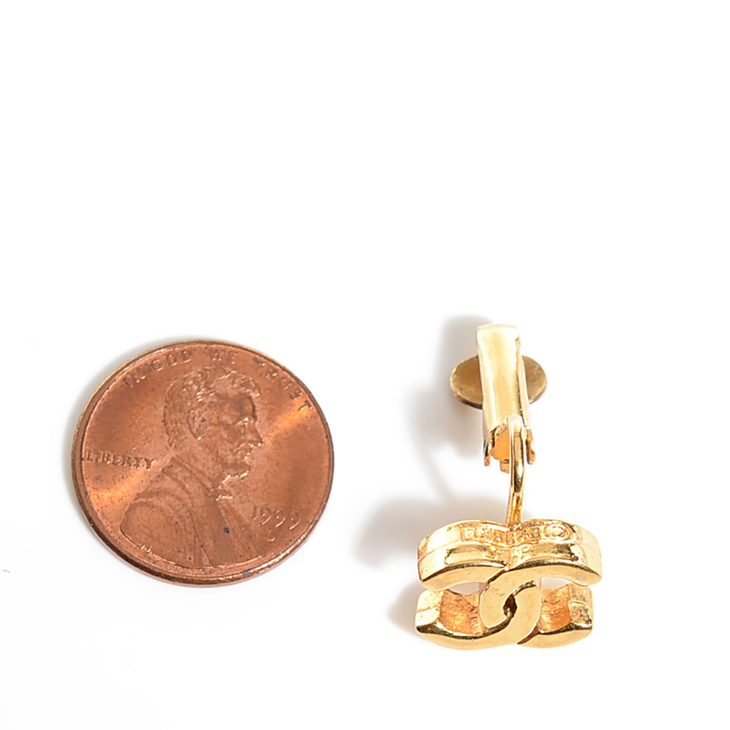 Chanel CC Clip On Earrings Gold 2 of 6