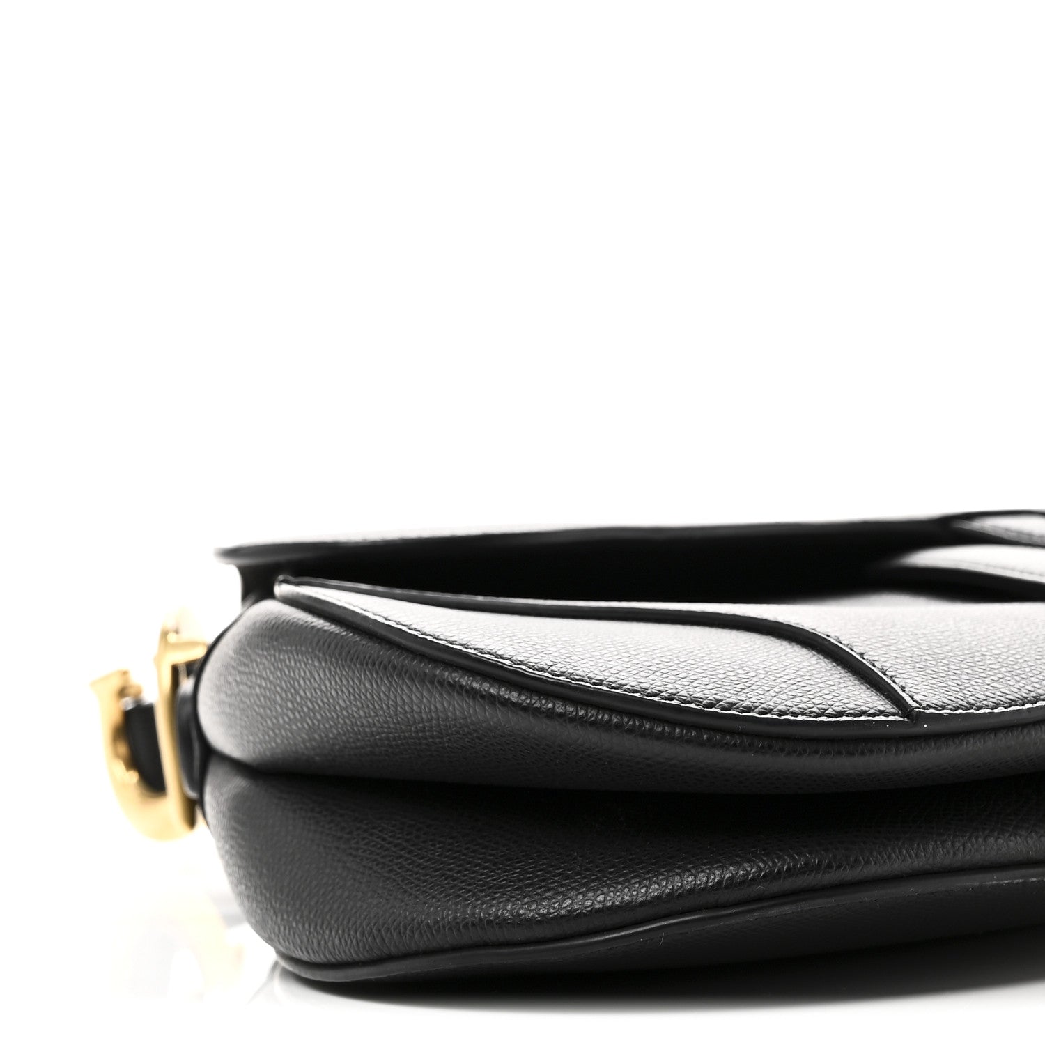 Christian Dior Grained Calfskin Saddle Bag Black 9 of 10