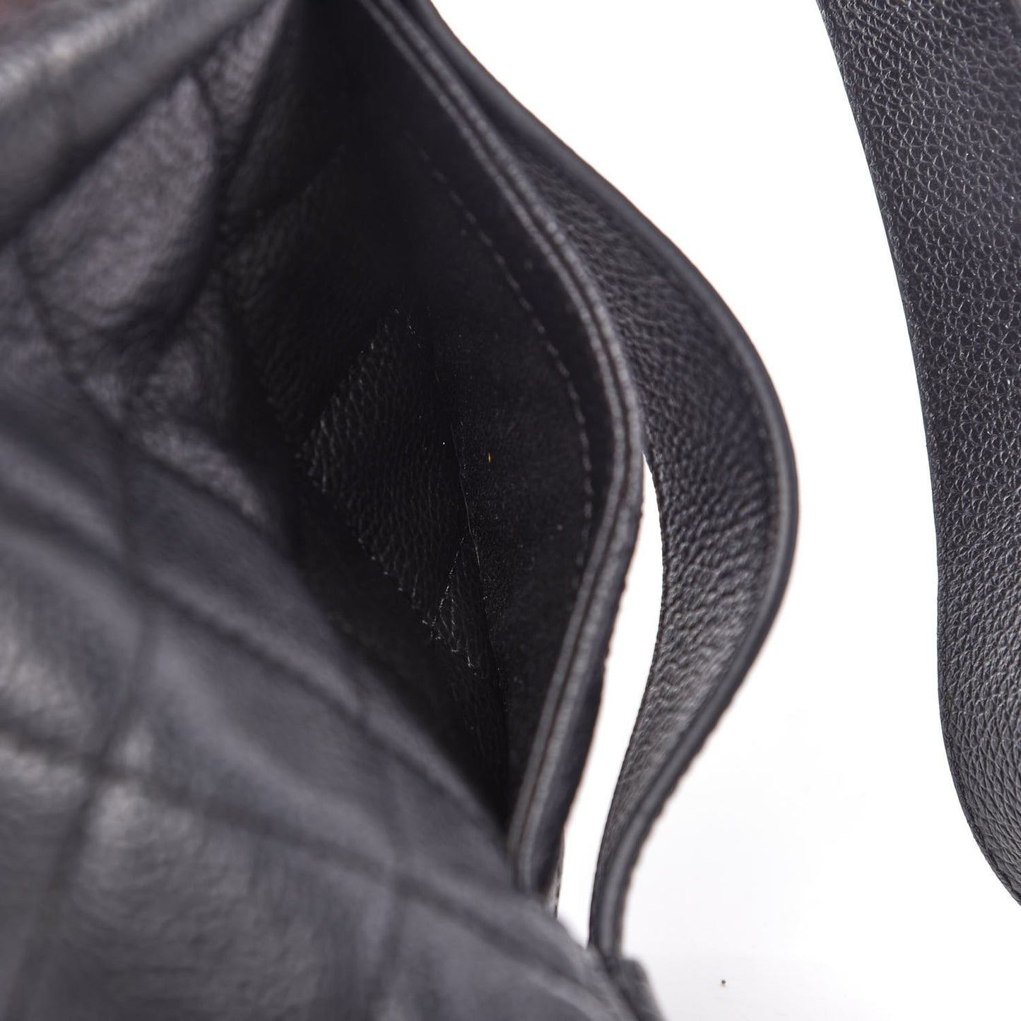 Grained Calfskin Quilted Waist Belt Bag Black