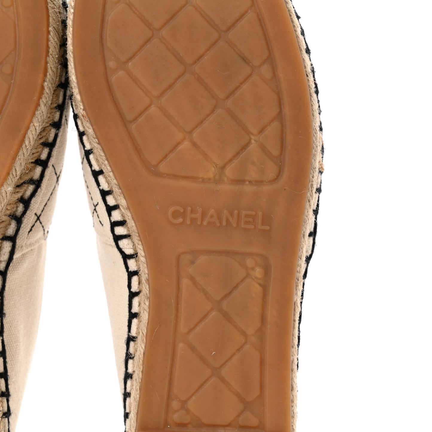 Fabric Biarritz CC Espadrilles 37 Beige Black