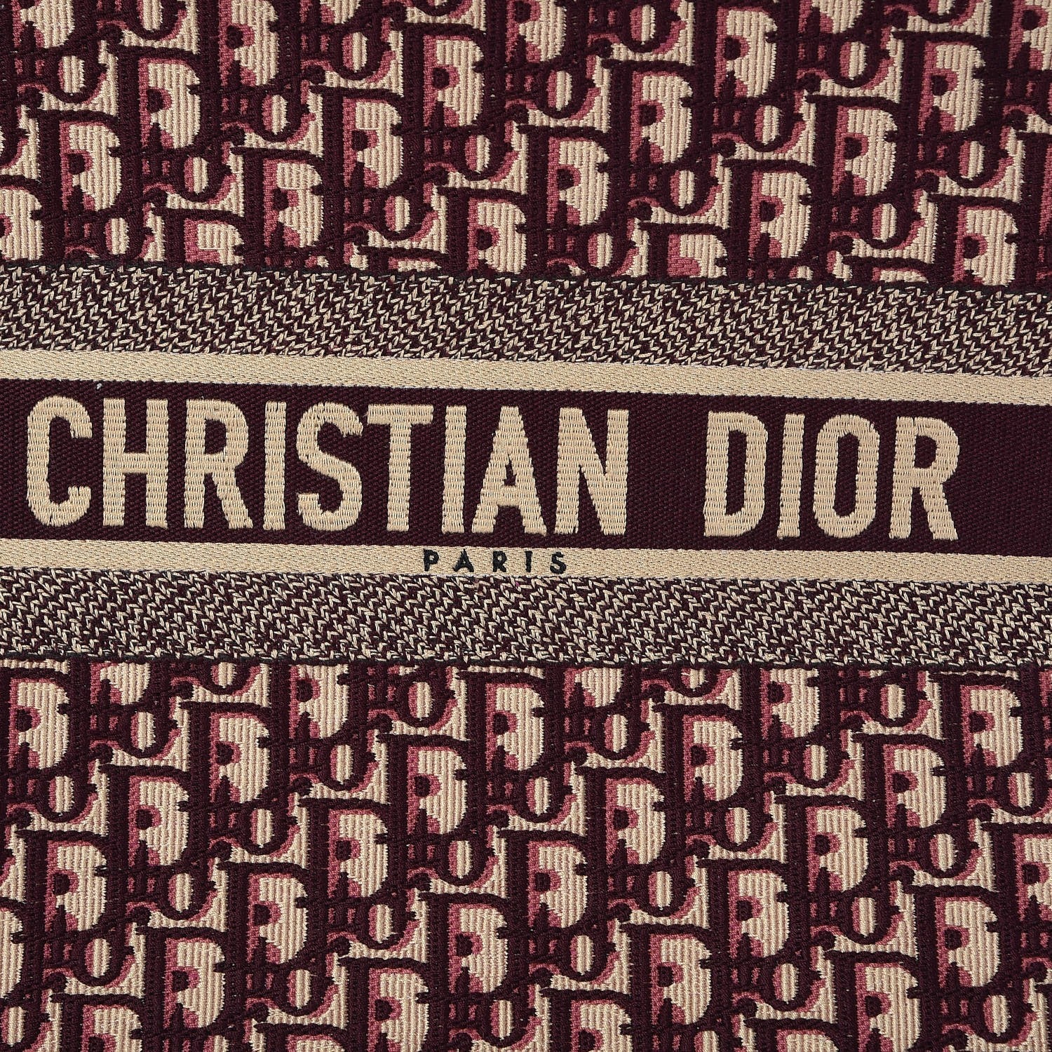 Christian Dior Oblique Large Book Tote Burgundy Multicolor 8 of 12