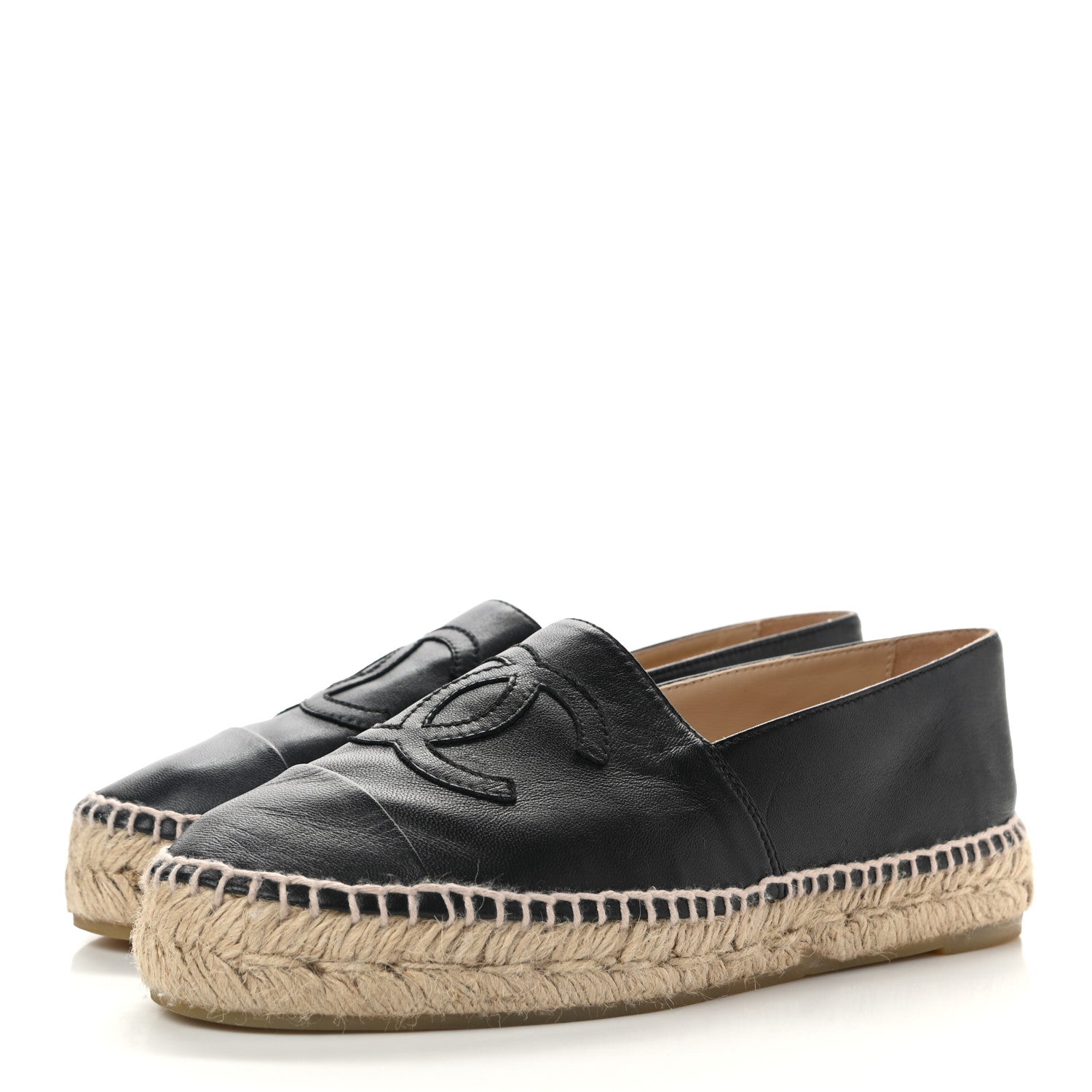 Chanel Lambskin CC Espadrilles 37 Black 3 of 11