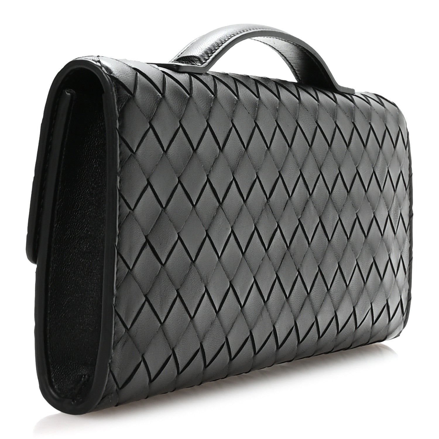 Bottega Veneta Nappa Intrecciato Long Andiamo Top Handle Clutch Black 3 of 10