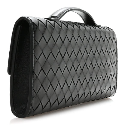 Bottega Veneta Nappa Intrecciato Long Andiamo Top Handle Clutch Black 3 of 10