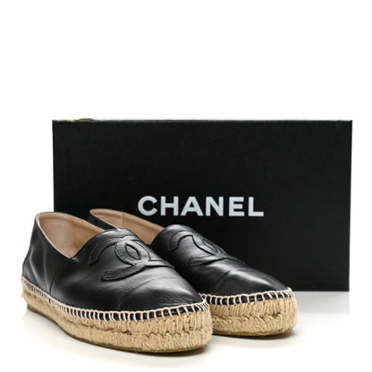Chanel Lambskin CC Espadrilles 37 Black 10 of 10