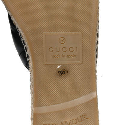 Gucci Nappa Matelasse GG Marmont Espadrille Slippers 36.5 Black 9 of 12