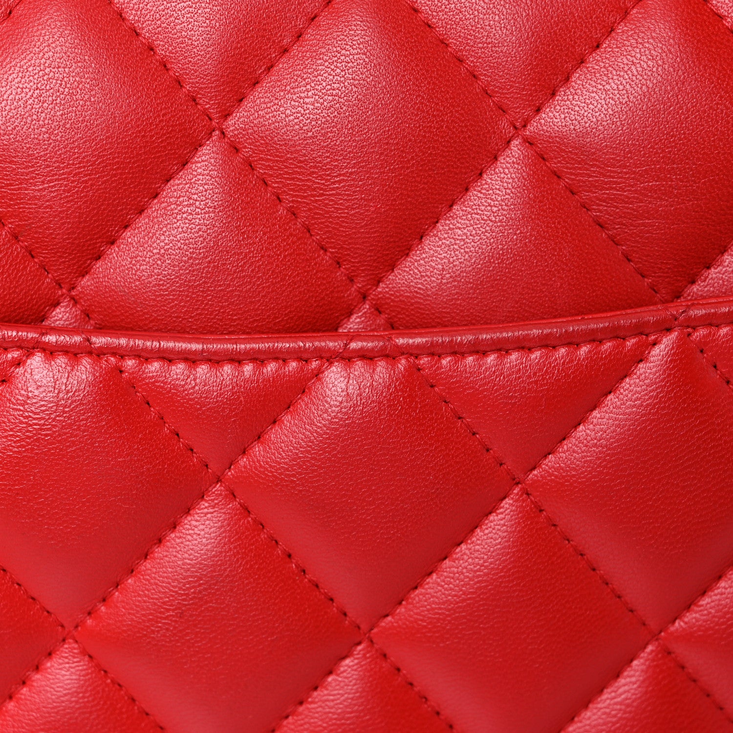 Chanel Lambskin Quilted Jumbo Double Flap Red 31 of 35