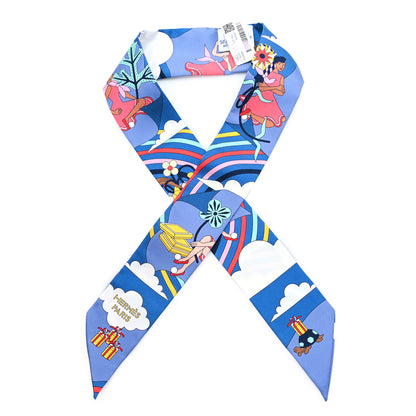 Hermes Silk Carres Volants Twilly Bleu Jaune Vif Multicolor 1 of 3