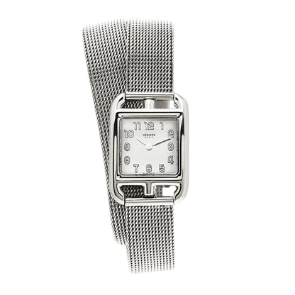 Hermes Stainless Steel 23mm Cape Cod Double Tour Quartz Watch Silver 1 of 6