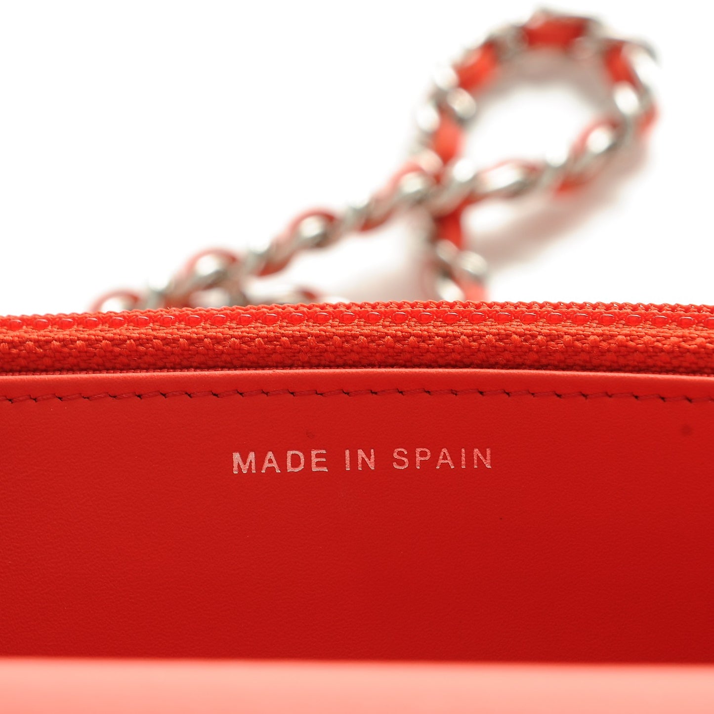 Patent Striped Wallet On Chain WOC Red