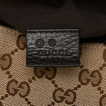 Gucci Monogram Dollar Calfskin Waist Pouch Beige Ebony Testa di Moro Marrone Scuro 6 of 13