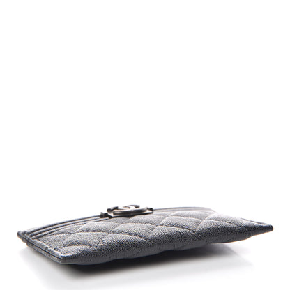 Chanel Caviar Quilted Boy Card Holder Charcoal 4 of 9