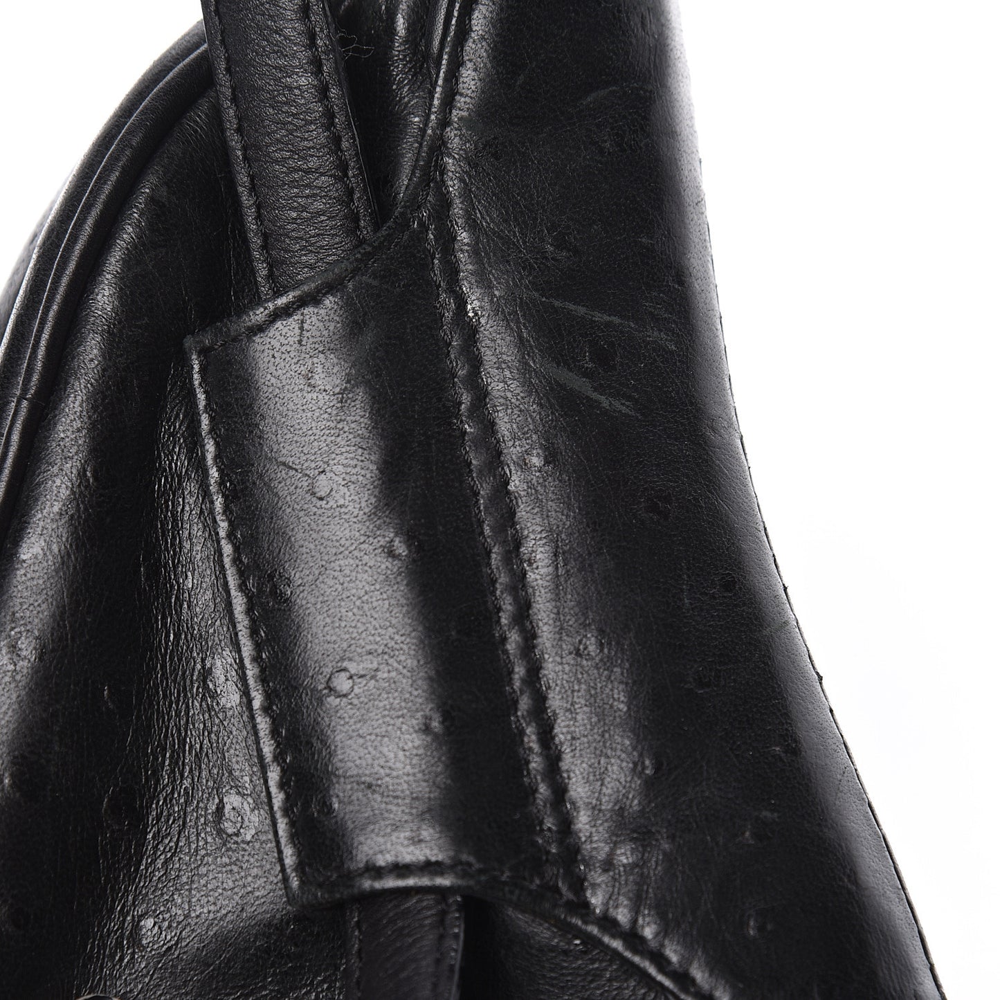 Ostrich Saddle Belt Bag Black