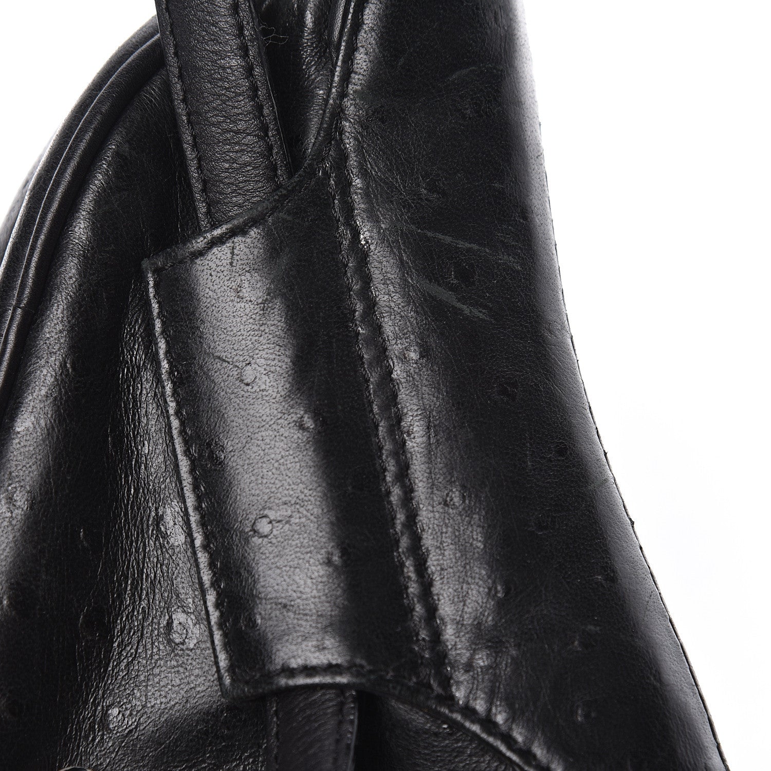 Christian Dior Ostrich Saddle Belt Bag Black 10 of 13