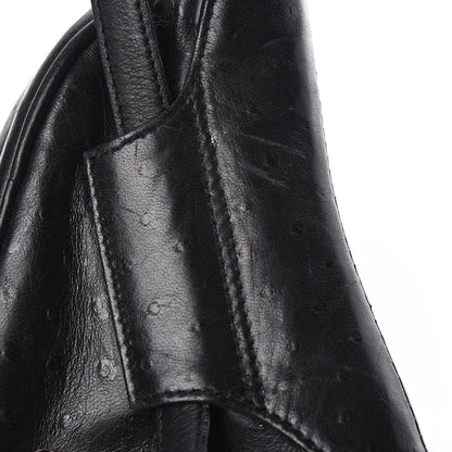 Christian Dior Ostrich Saddle Belt Bag Black 10 of 13