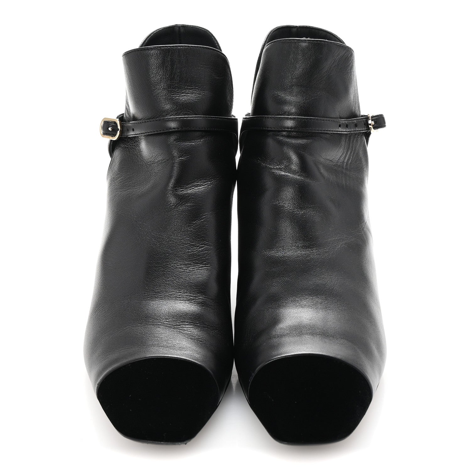 Chanel Lambskin Velvet Cap Toe Short Ankle Boots 39 Black 3 of 9