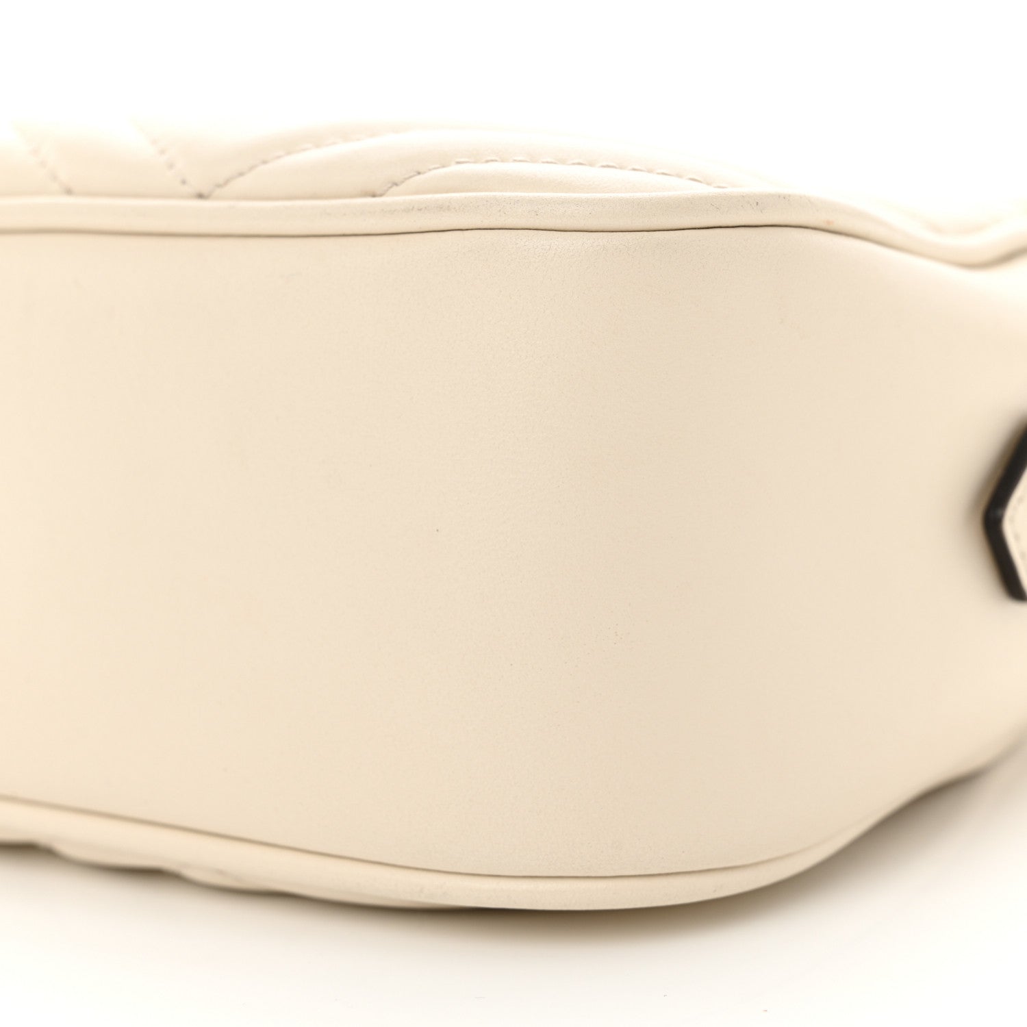 Gucci Calfskin Matelasse Small GG Marmont Chain Shoulder Bag White 10 of 12