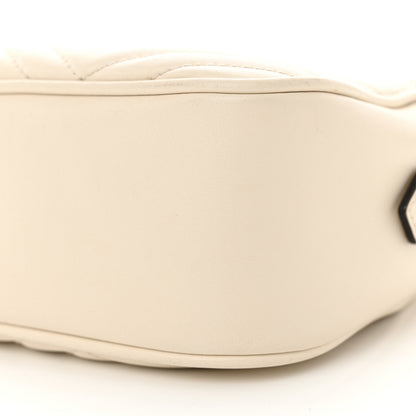 Gucci Calfskin Matelasse Small GG Marmont Chain Shoulder Bag White 10 of 12
