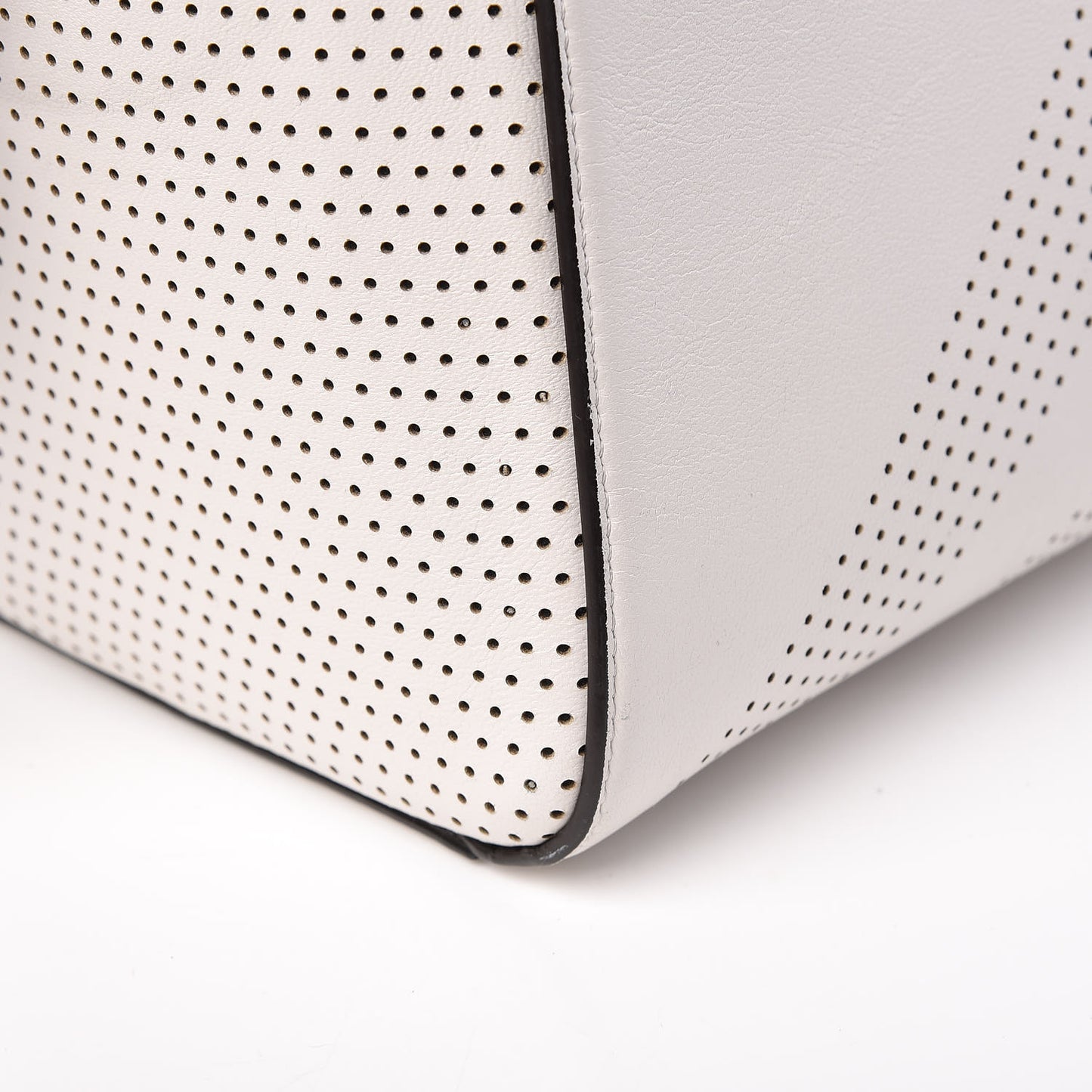 Lambskin Perforated Small Antigona White