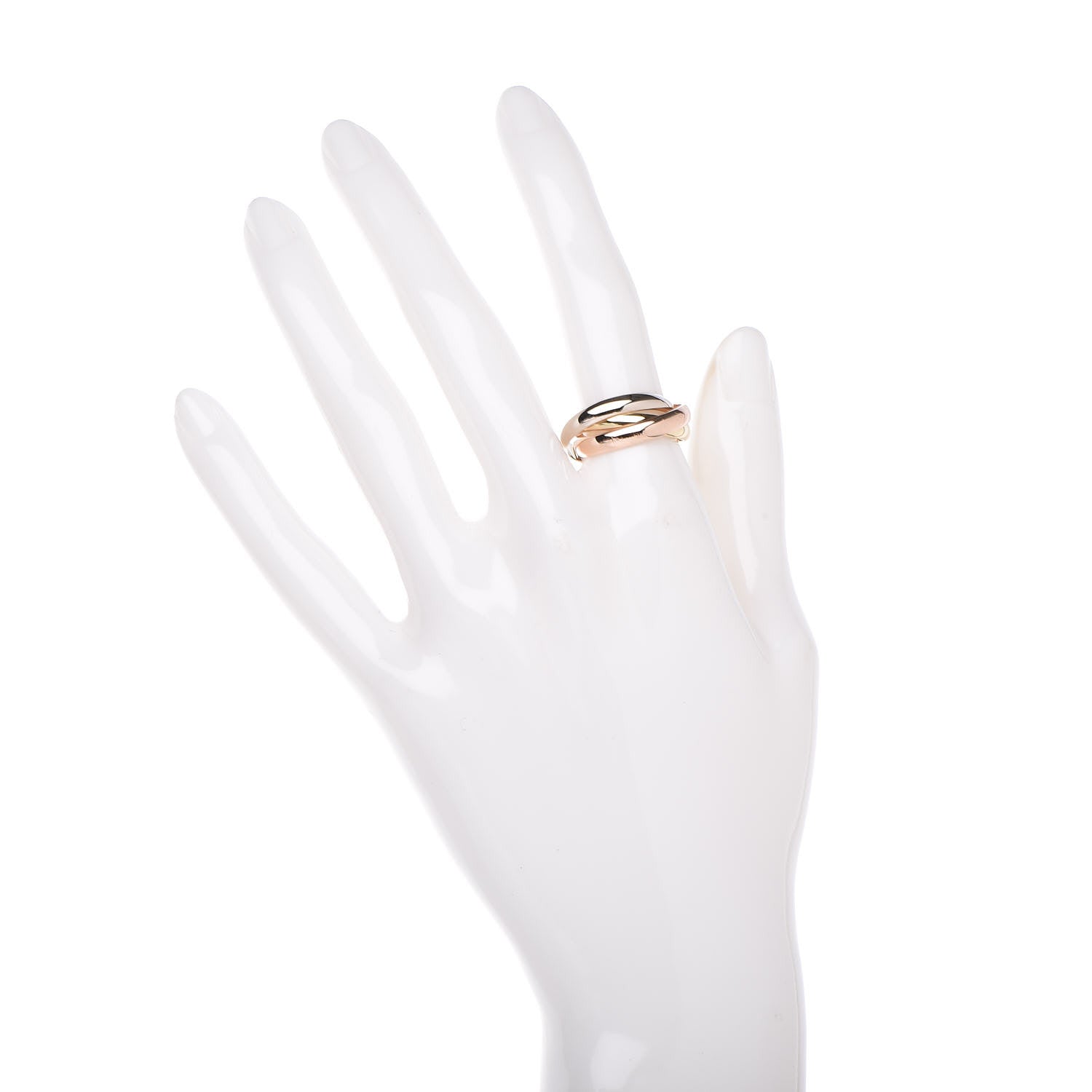 Cartier 18K Pink Yellow White Gold Classic Trinity Ring 53 6.25 2 of 6