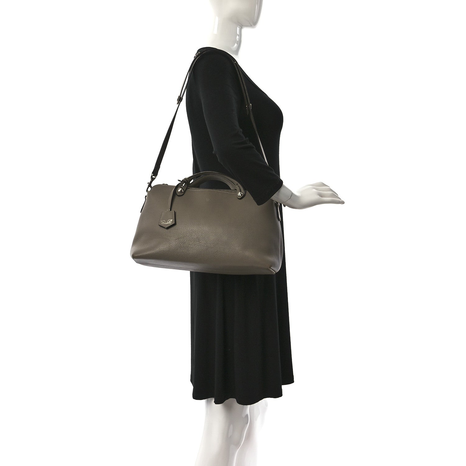 Fendi Vitello Dolce Large By The Way Boston Bag Tortora 2 of 10