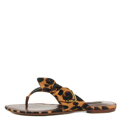 Louis Vuitton Leopard Print Savanna Flat Thong Sandals 39 Moka 1 of 7