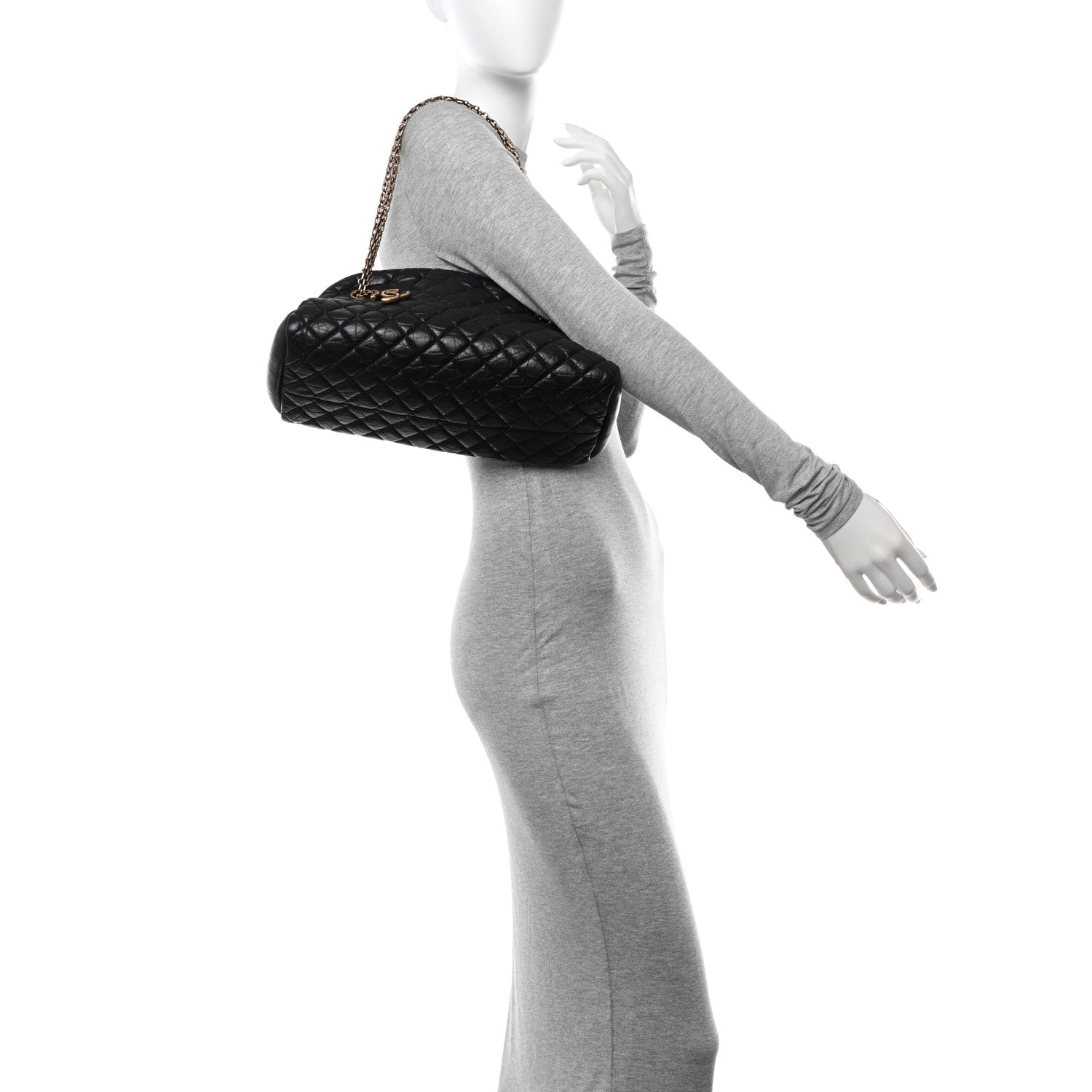 Chanel Aged Calfskin Quilted Medium Just Mademoiselle Black 2 of 12