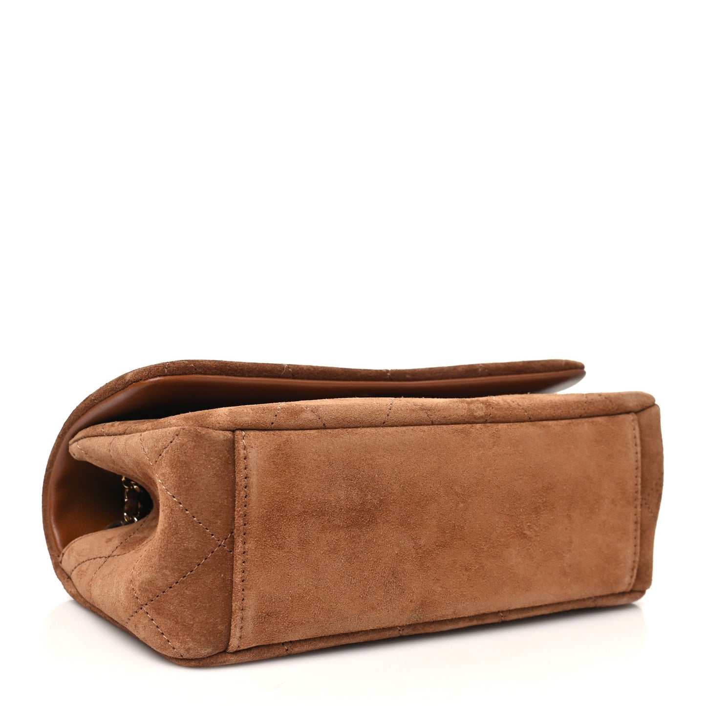 Suede Calfskin Quilted Small Eyes On You Flap Camel
