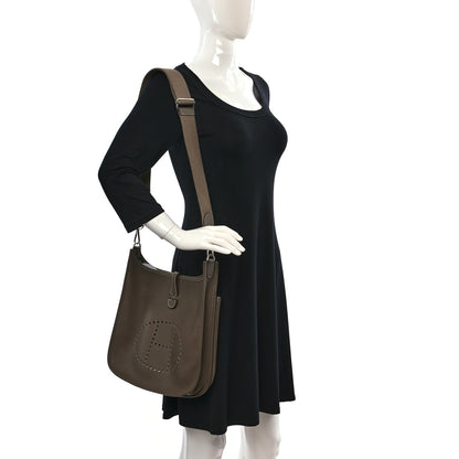 Hermes Taurillon Clemence Evelyne III GM Etoupe 2 of 11