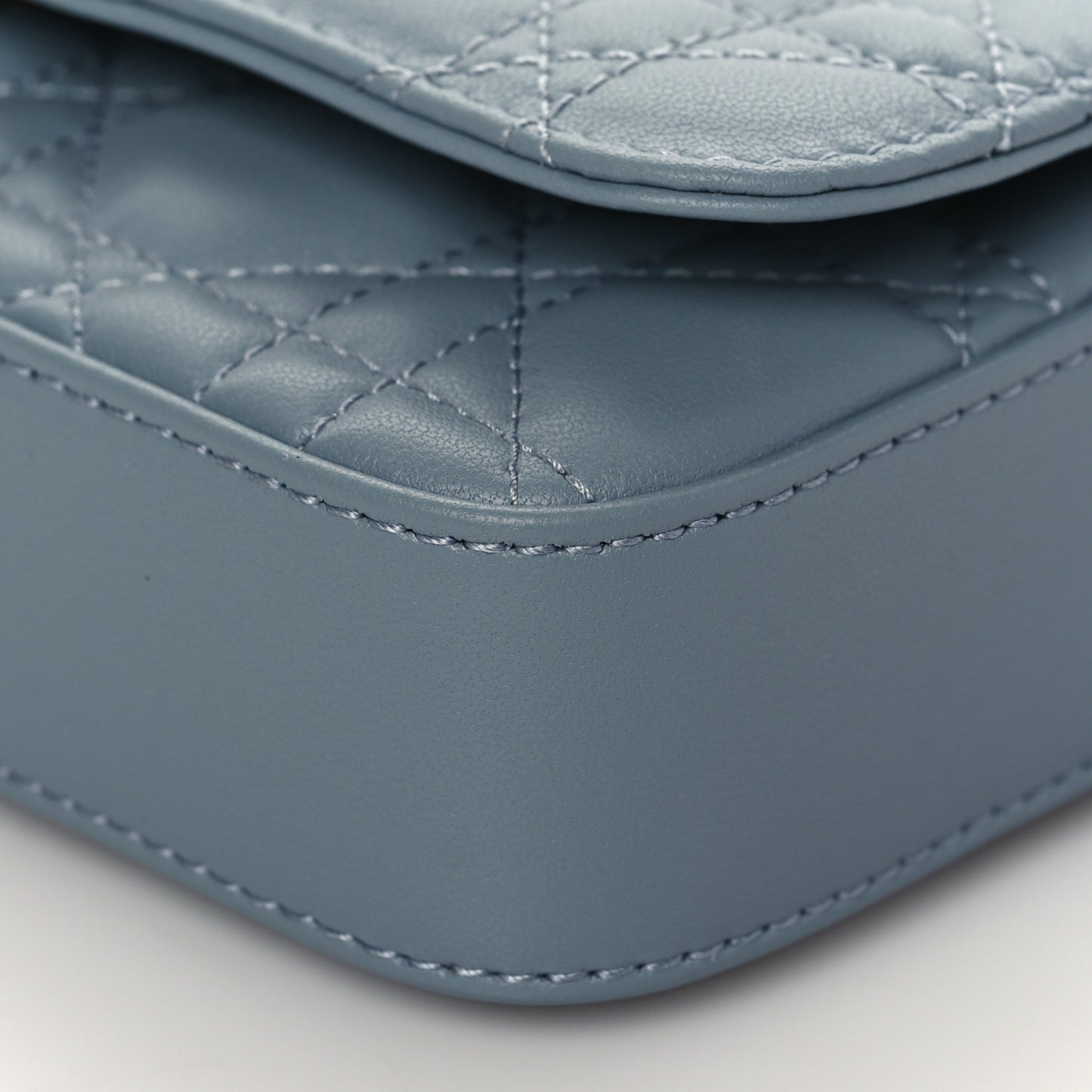 Lambskin Cannage Dior Talk Phone Pouch Cloud Blue