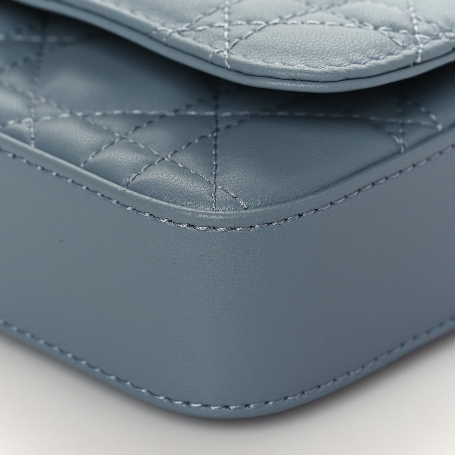 Christian Dior Lambskin Cannage Dior Talk Phone Pouch Cloud Blue 9 of 10