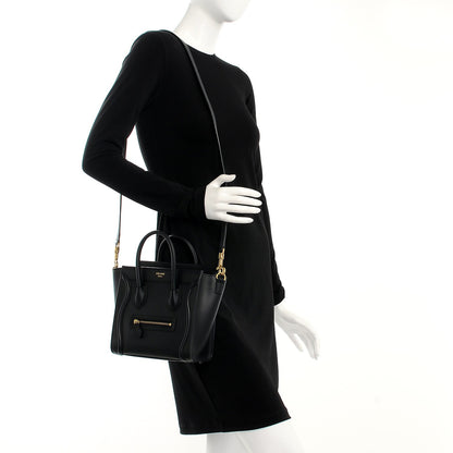 Celine Smooth Calfskin Nano Luggage Black 2 of 8