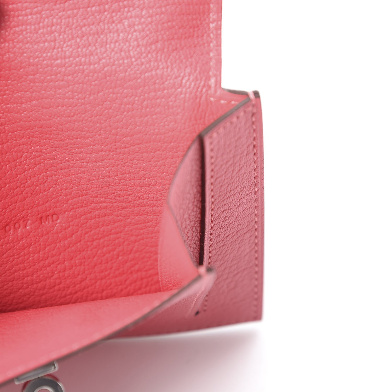 Hermes Chevre Mysore Kelly Pocket Compact Wallet Rose Lipstick 8 of 11