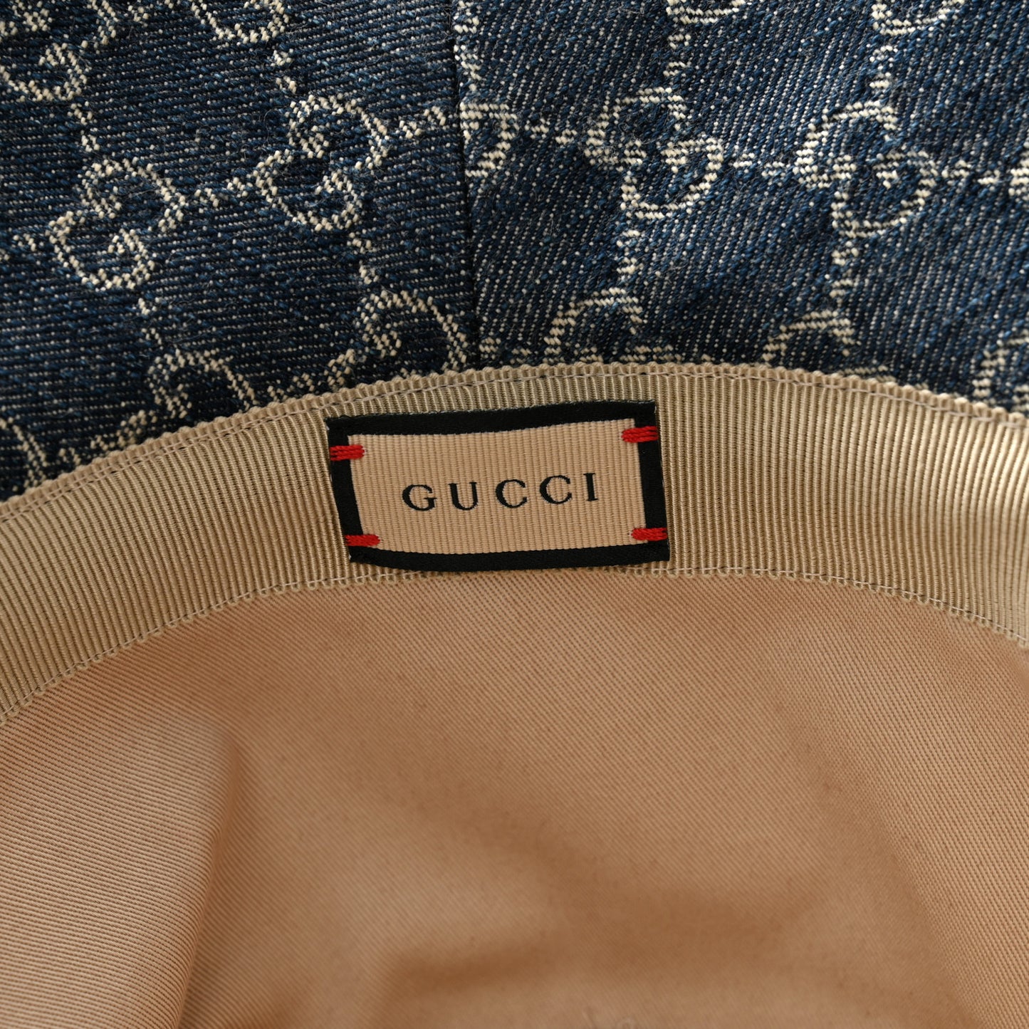 Denim GG Monogram Brim Hat M Blue Ivory