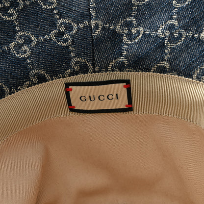 Gucci Denim GG Monogram Brim Hat M Blue Ivory 8 of 9