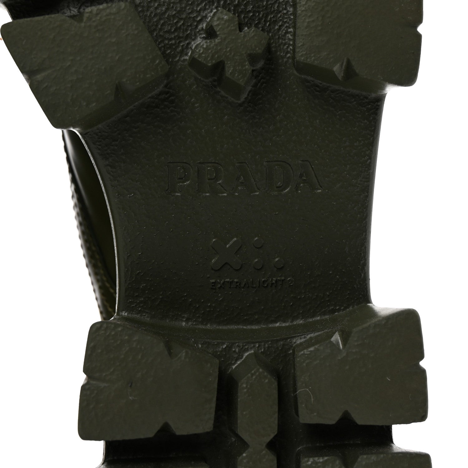 Prada Spazzolato Rois Re-Nylon Metal Triangle Logo Monolith Pouch Pocket 55mm Boots 37.5 Militare 7 of 9