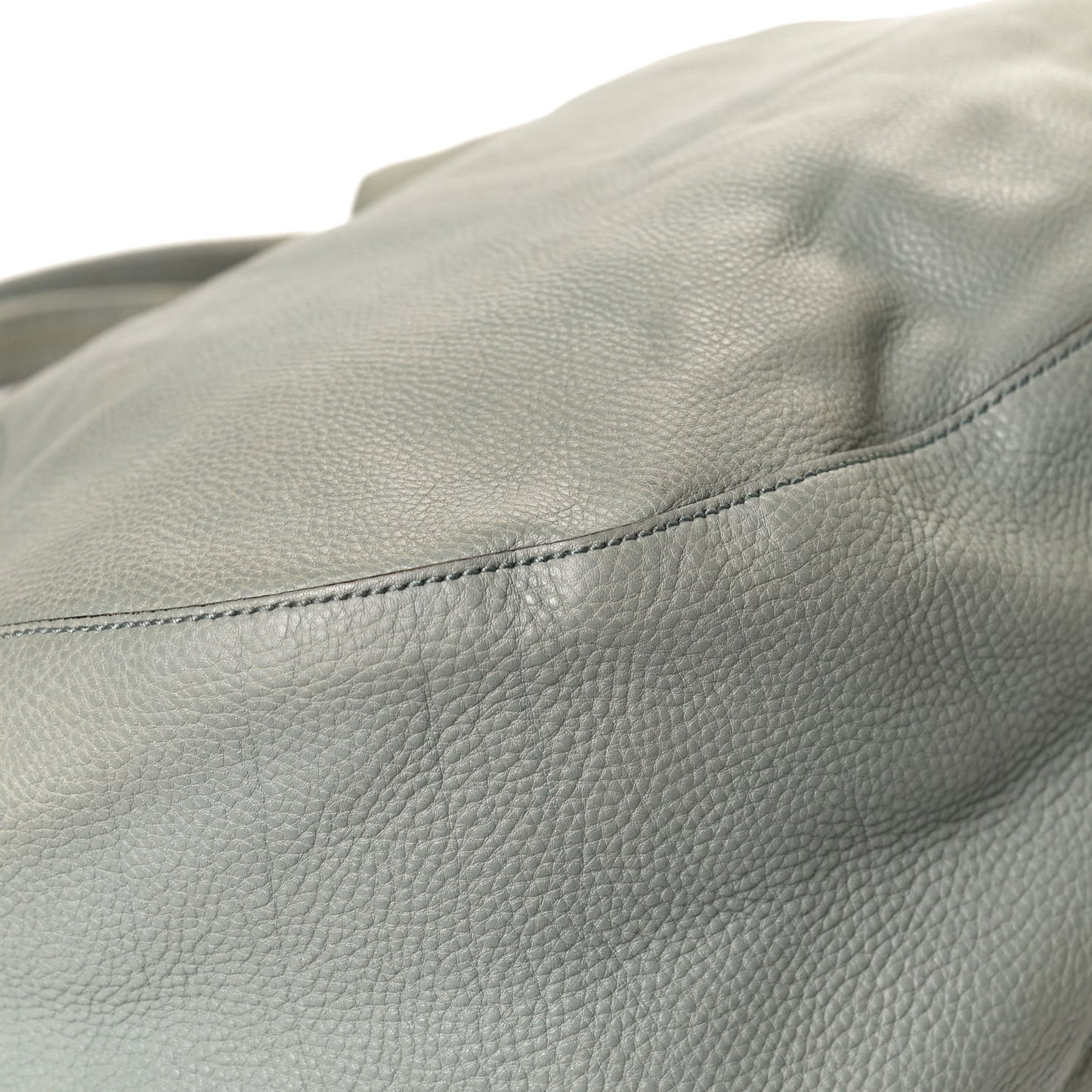 Pebbled Calfskin Medium Twill Shoulder Bag Light Blue