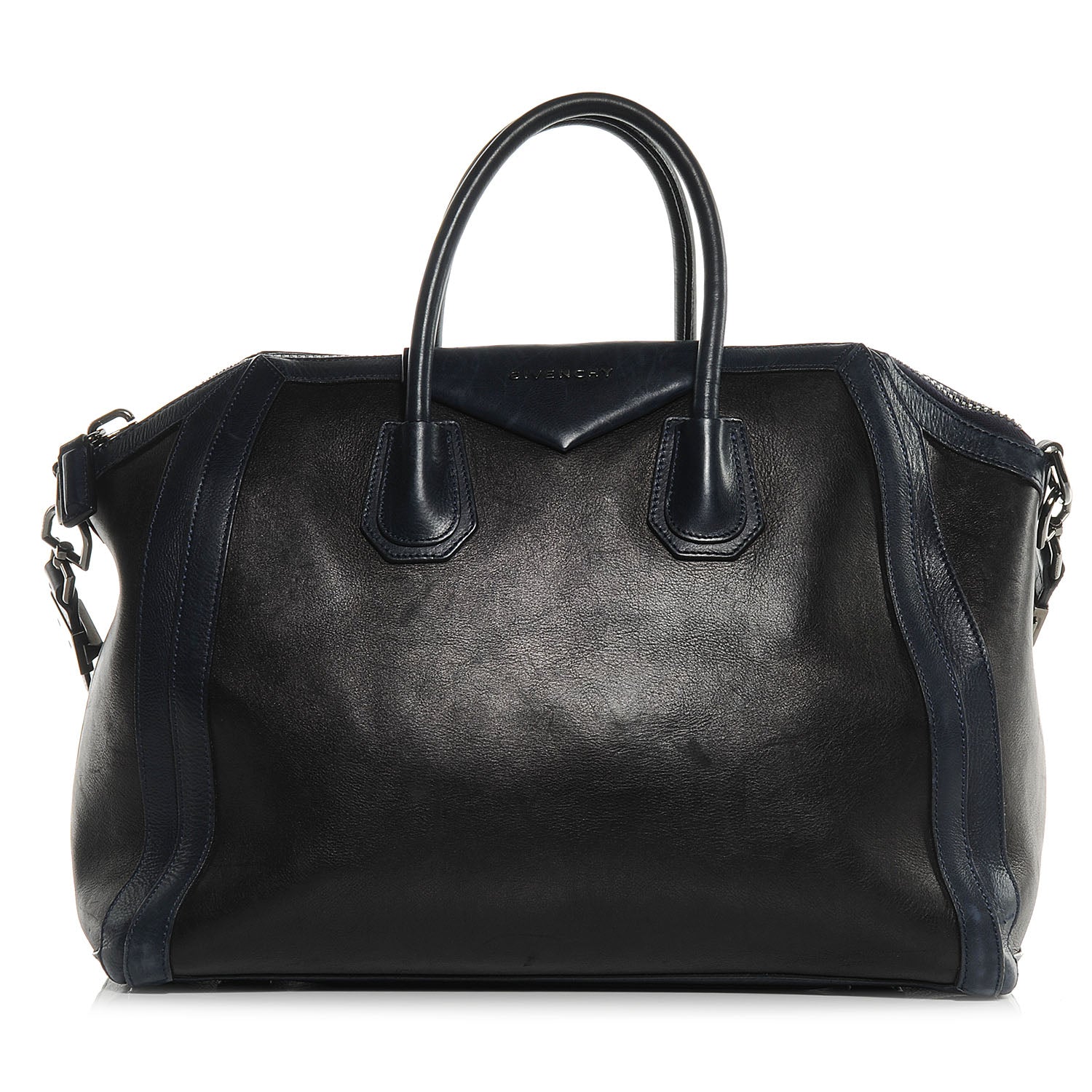 Givenchy Calfskin Large Bi-Color Antigona Black Navy 1 of 8