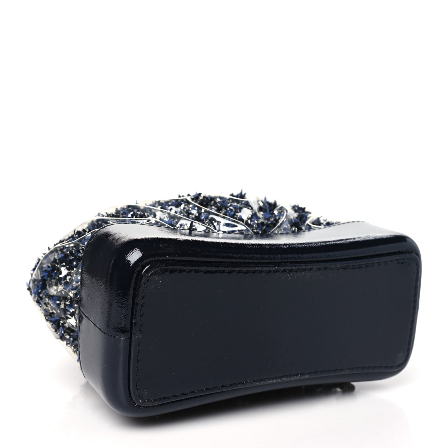 Tweed PVC Quilted Gabrielle Backpack Navy Black