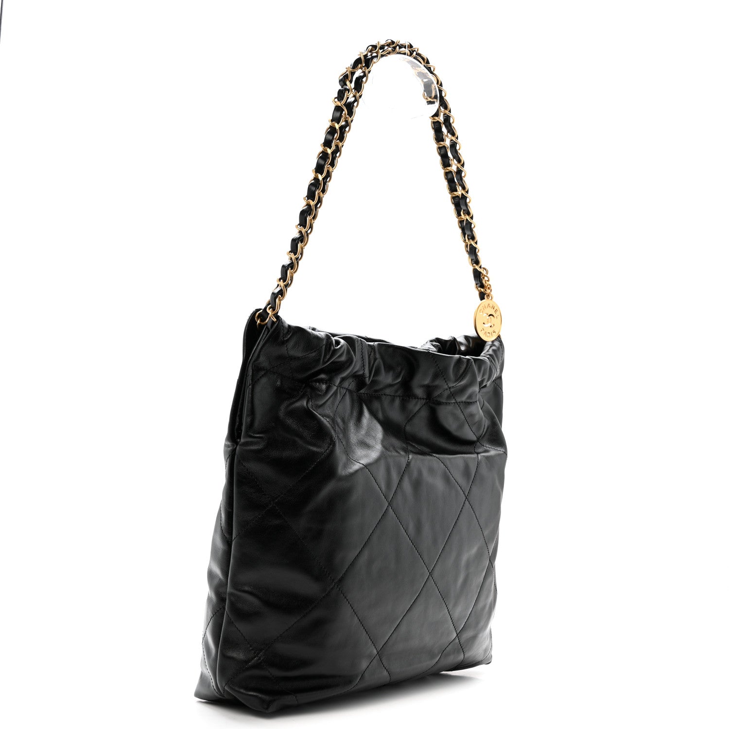 Chanel Shiny Calfskin Quilted Small Chanel 22 Black 4 of 11